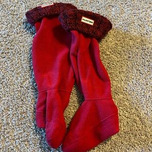 Red and navy hunter boot socks